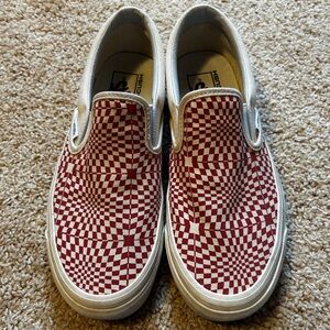 Vans Ultra Cush Slip Ons - Trippy Red Checkerboard